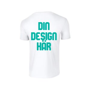Gildan GI6400 Vit T shirt m. rundad hals back