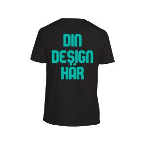 Gildan GI6400 Svart T shirt m. rundad hals back