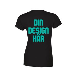 Gildan GI6400L Svart T shirt m. rundad hals back