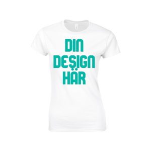 Gildan GI6400L Vit T shirt m. rundad hals front